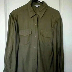 FAVLUX FASHION Long Sleeve V-Neck Top Women Size Large 100%Rayon